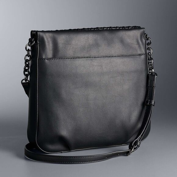 Simply Vera Vera Wang Remsen Crossbody Bag Faux Leather Black Minimalist Casual - Picture 5 of 13